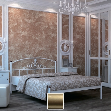 Кровать металлическая Кассандра, золото/палитра Структура (Металл-Дизайн)