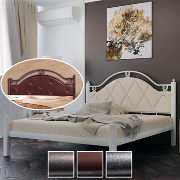 Кровать металлическая Эсмеральда, черная медь/коричневый/черное золото (Металл-Дизайн)