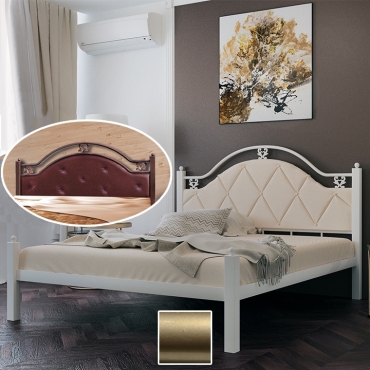 Кровать металлическая Эсмеральда, золото/палитра Структура (Металл-Дизайн)