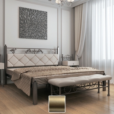 Кровать металлическая Стелла, золото/палитра Структура (Металл-Дизайн)