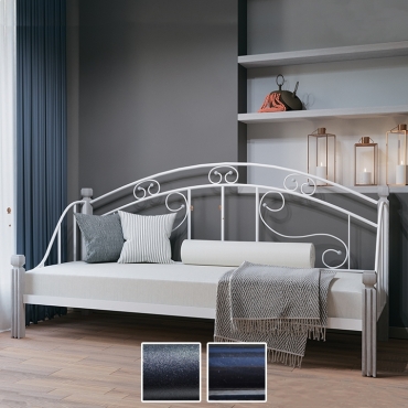Кровать-диван металлическая Орфей, черный бархат/черный (Металл-Дизайн)