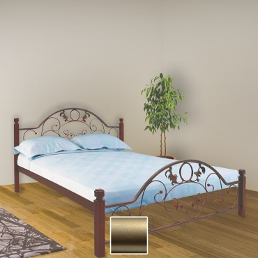 Кровать Франческа на деревянных ногах, золото/палитра Структура (Металл-Дизайн)