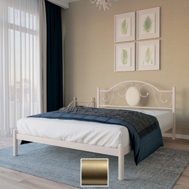 Кровать металлическая Лаура, золото/палитра Структура (Металл-Дизайн)