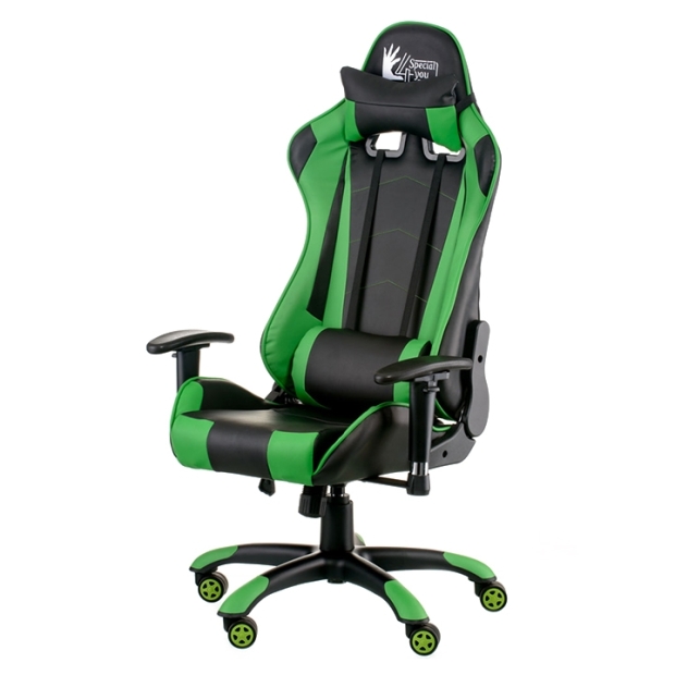 Геймерское кресло Special4You ExtremeRace black/green (E5623)