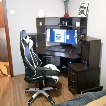 Компьютерный стол (дуб Венге) + геймерское кресло индивидуальный заказ №350