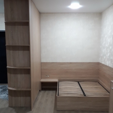 Кровать + шкаф (дуб Сонома) индивидуальный заказ №368