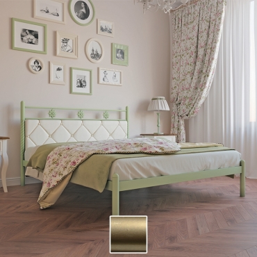 Кровать металлическая Белла, золото/палитра Структура (Металл-Дизайн)