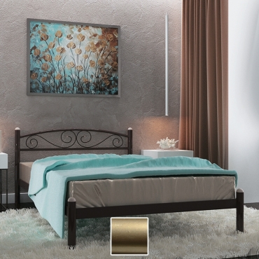 Ліжко металеве Вероніка, золото/палітра Структура (Метал-Дизайн)