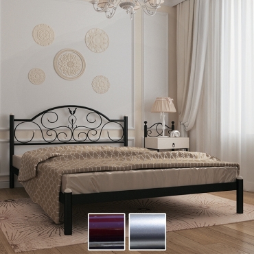 Кровать металлическая Анжелика, бордо/металлик/палитра Bella Letto (Металл-Дизайн)