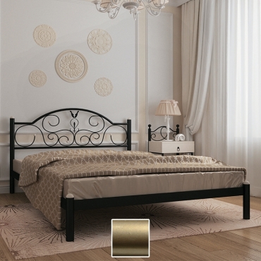 Кровать металлическая Анжелика, золото/палитра Структура (Металл-Дизайн)