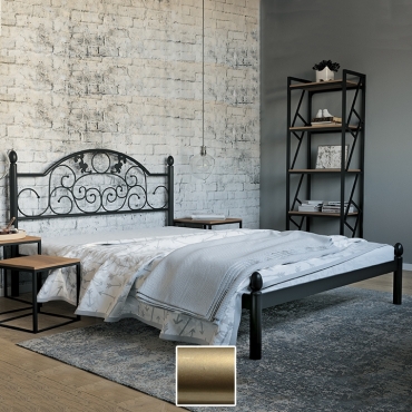 Ліжко металеве Франческа, золото/палітра Структура (Метал-Дизайн)