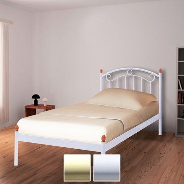 Кровать металлическая Монро мини, бежевый/белый бархат (Металл-Дизайн)