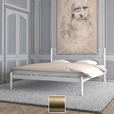 Кровать металлическая Адель, золото/палитра Структура (Металл-Дизайн)