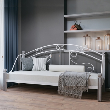 Кровать-диван металлическая Орфей, черный бархат/черный (Металл-Дизайн)