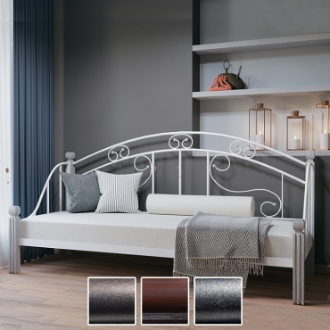 Кровать-диван металлическая Орфей, черная медь/коричневый/черное золото (Металл-Дизайн)
