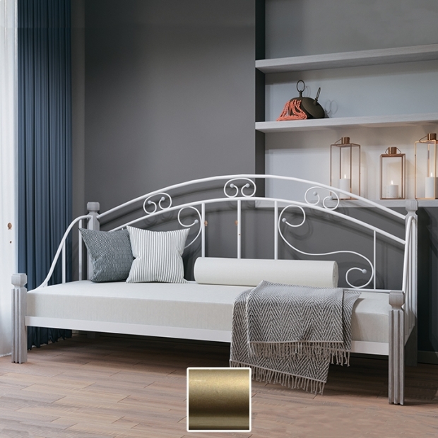 Ліжко-диван металеве Орфей, золото/палітра Структура (Метал-Дизайн)