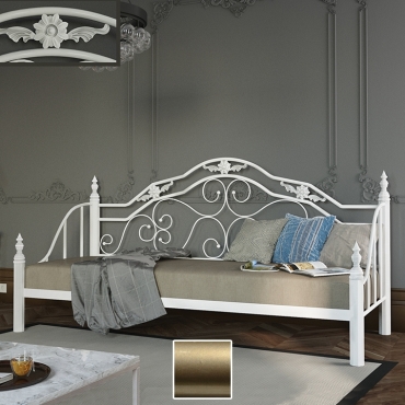 Кровать-диван металлическая Леон, золото/палитра Структура (Металл-Дизайн)