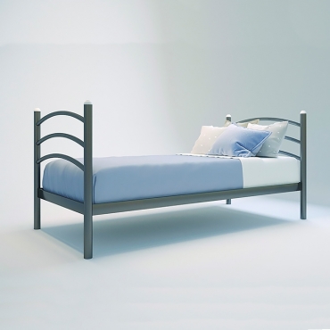 Двохярусне металеве ліжко Маргарита, бежевий/білий оксамит (Метал-Дизайн)