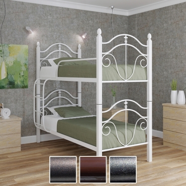 Двохярусне розбірне ліжко Діана, чорна мідь/коричневий/чорне золото (Метал-Дизайн)