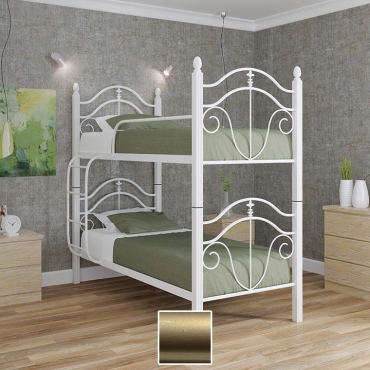 Двохярусне розбірне ліжко Діана, золото/палітра Структура (Метал-Дизайн)