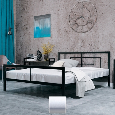Кровать Квадро LOFT, белый бархат (Металл-Дизайн)