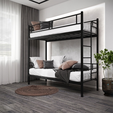 Двухъярусная кровать Квадро LOFT, белый бархат (Металл-Дизайн)