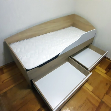 Ліжко (Дуб Сонома/Німфея Альба) індивідуальне замовлення №451