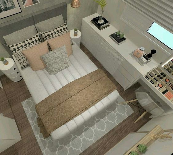 меблі у прямокутній спальні
